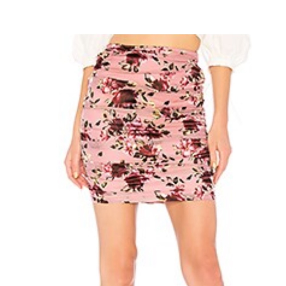 LNA ruched rose skirt size medium